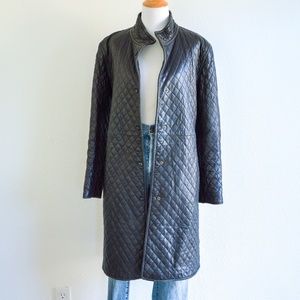 Vintage Quilted Leather Coat